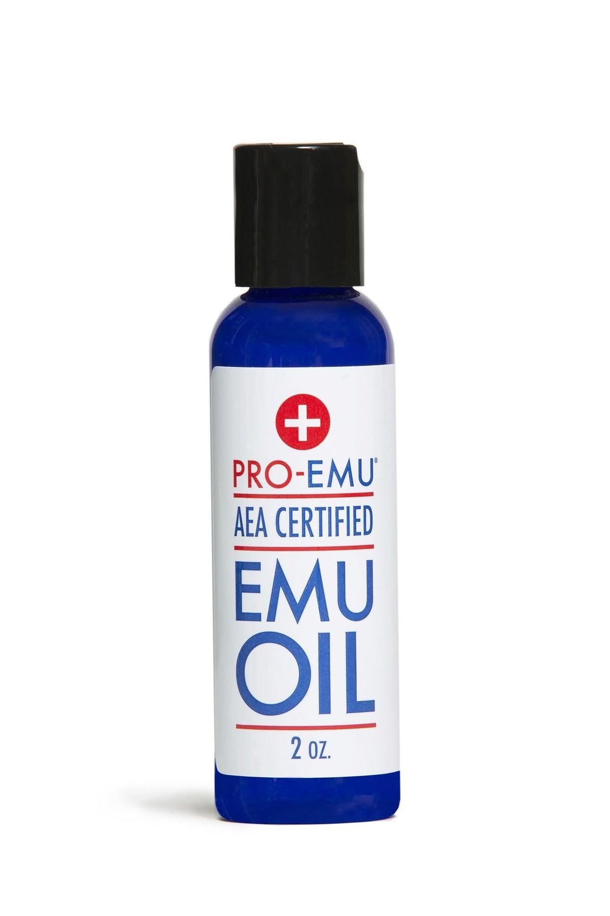 Pro Emu bottle front view showing label and compact size, promotes natural hydration