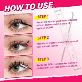 PRO LASHBEAUTY before and after showing fuller lashes and longer retention benefit