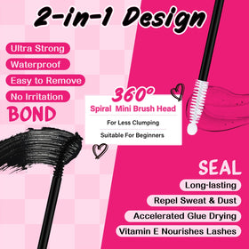 PRO LASHBEAUTY black bond close-up showing visible root definition