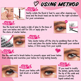PRO LASHBEAUTY product in use applying cluster lashes for secure wear
