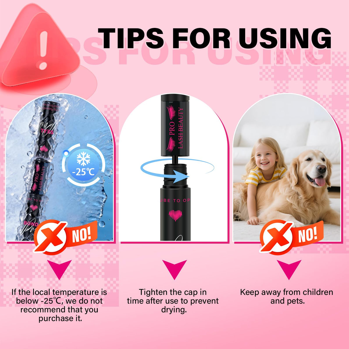 PRO LASHBEAUTY tube next to ruler indicating compact 10ml travel-friendly size