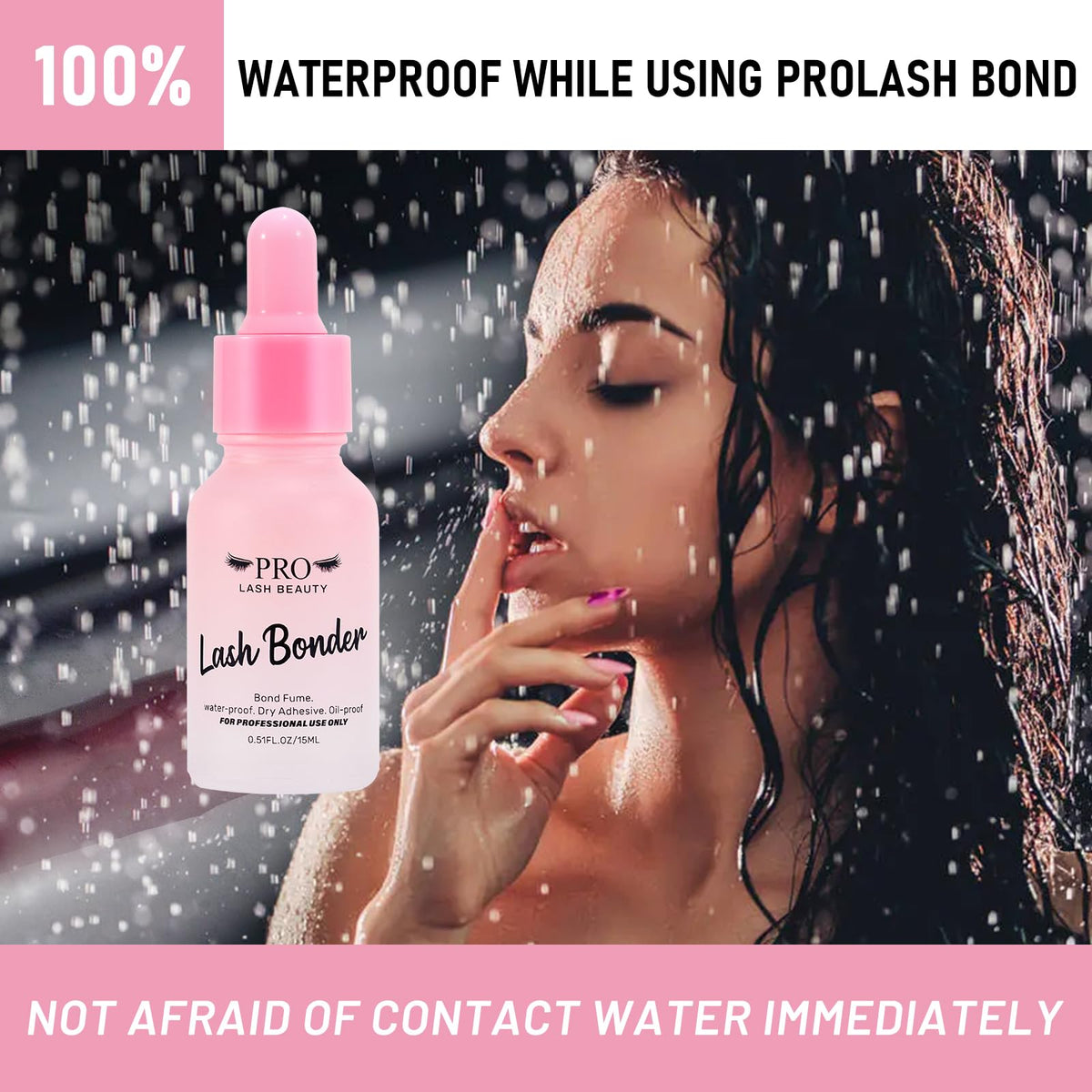PRO LASHBEAUTY clear bonder texture on palette demonstrating quick sealing benefit