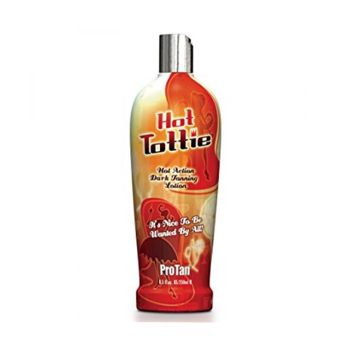 Pro Tan Hot Tottie front bottle view showing label and 8.5 oz size for deep tan