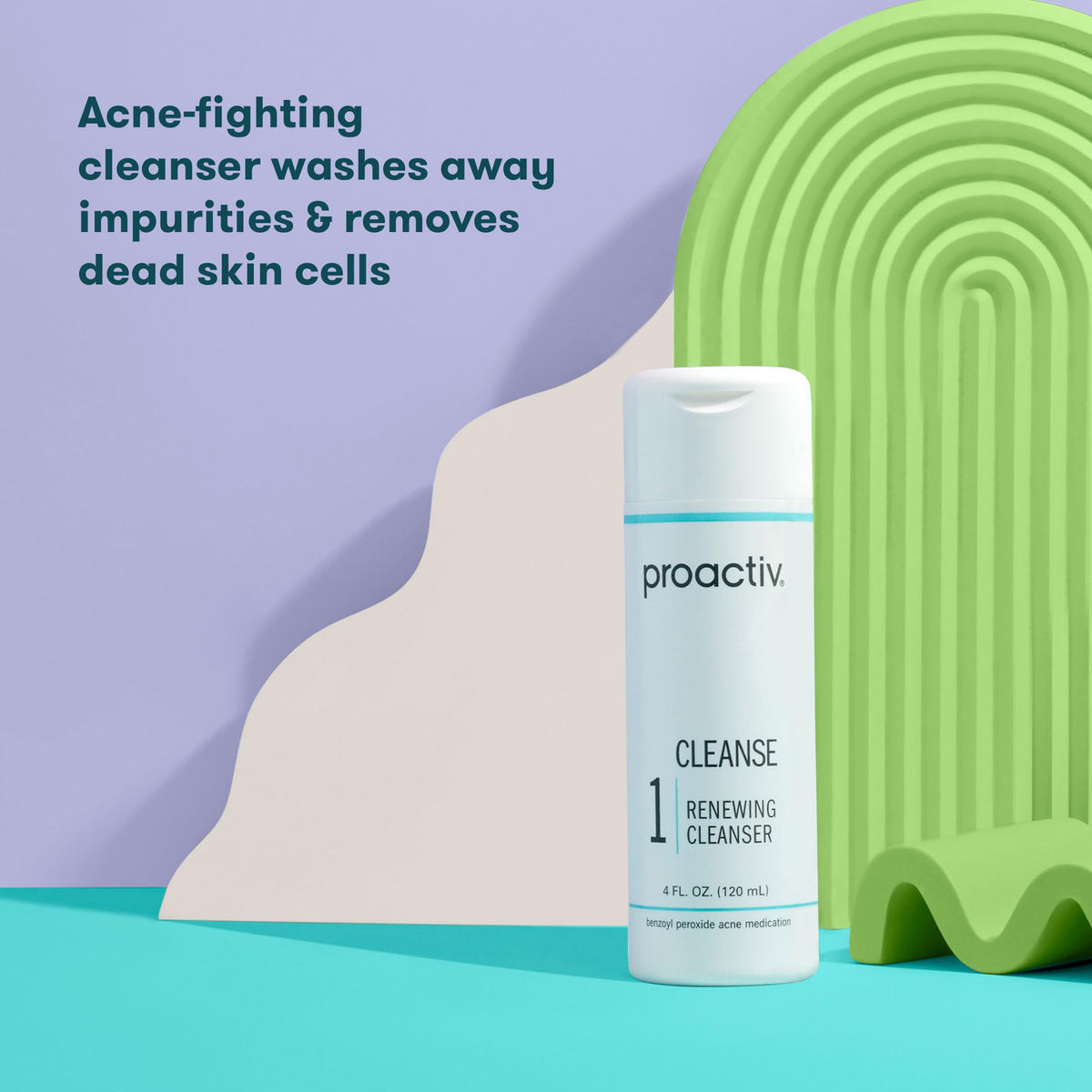 Proactiv bathroom lifestyle display showing cleanser as part of routine