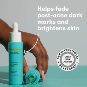 Proactiv serum dropper releasing clear vitamin C formula for precise dosing