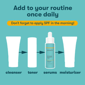 Proactiv serum label close-up highlighting 10% Vitamin C and key ingredients