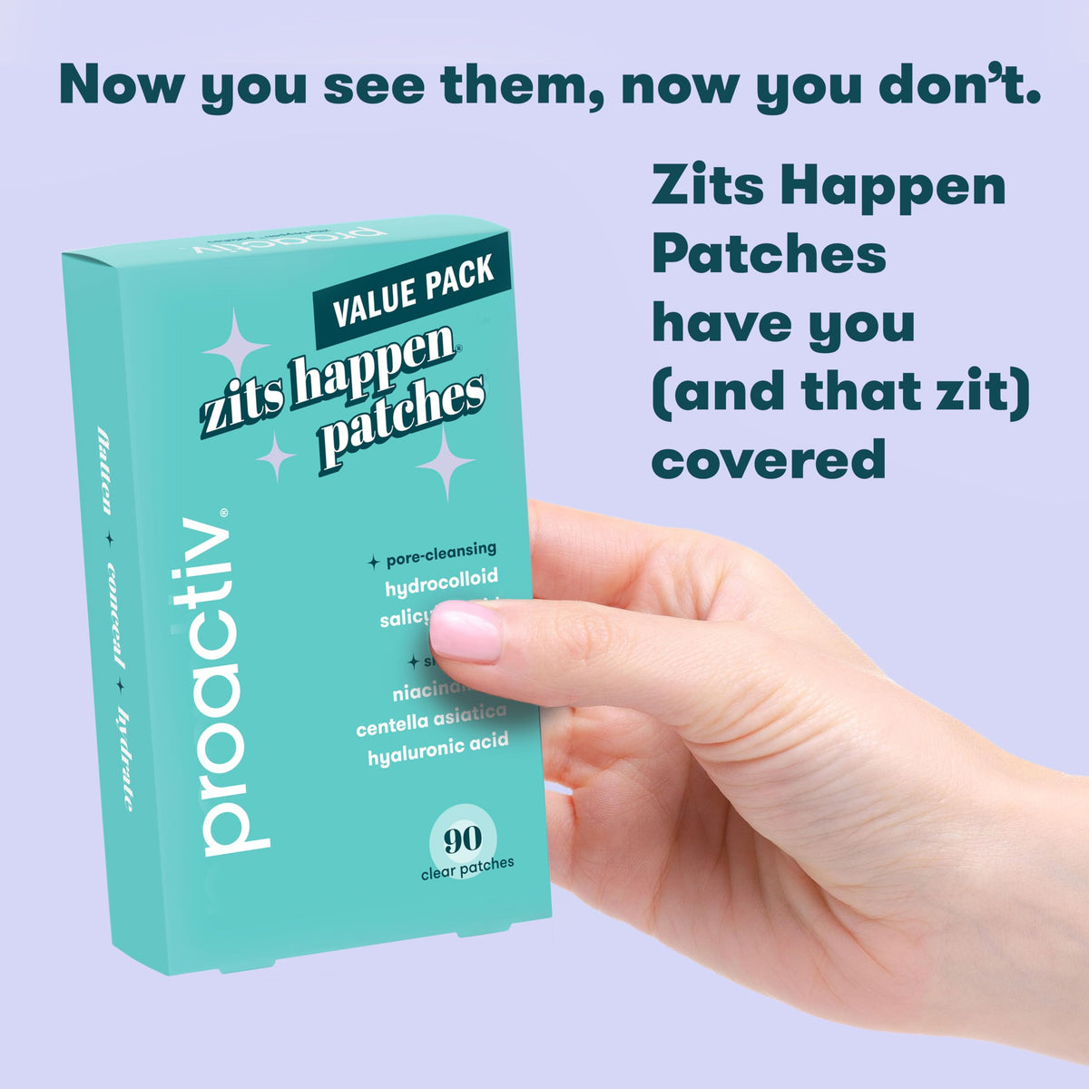 Proactiv patches next to coin showing size and portability benefit