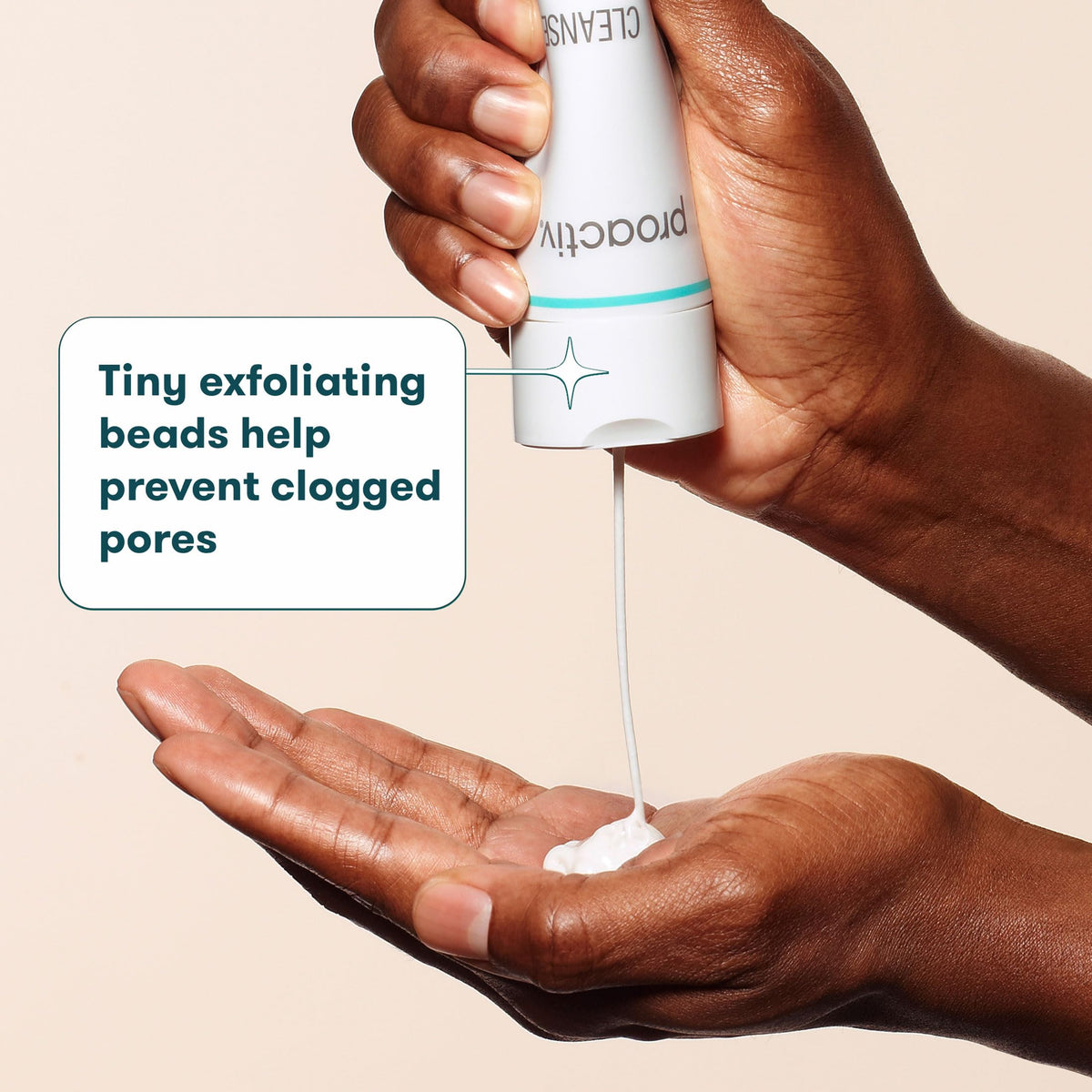 Proactiv texture close-up highlighting exfoliating beads and smooth finish