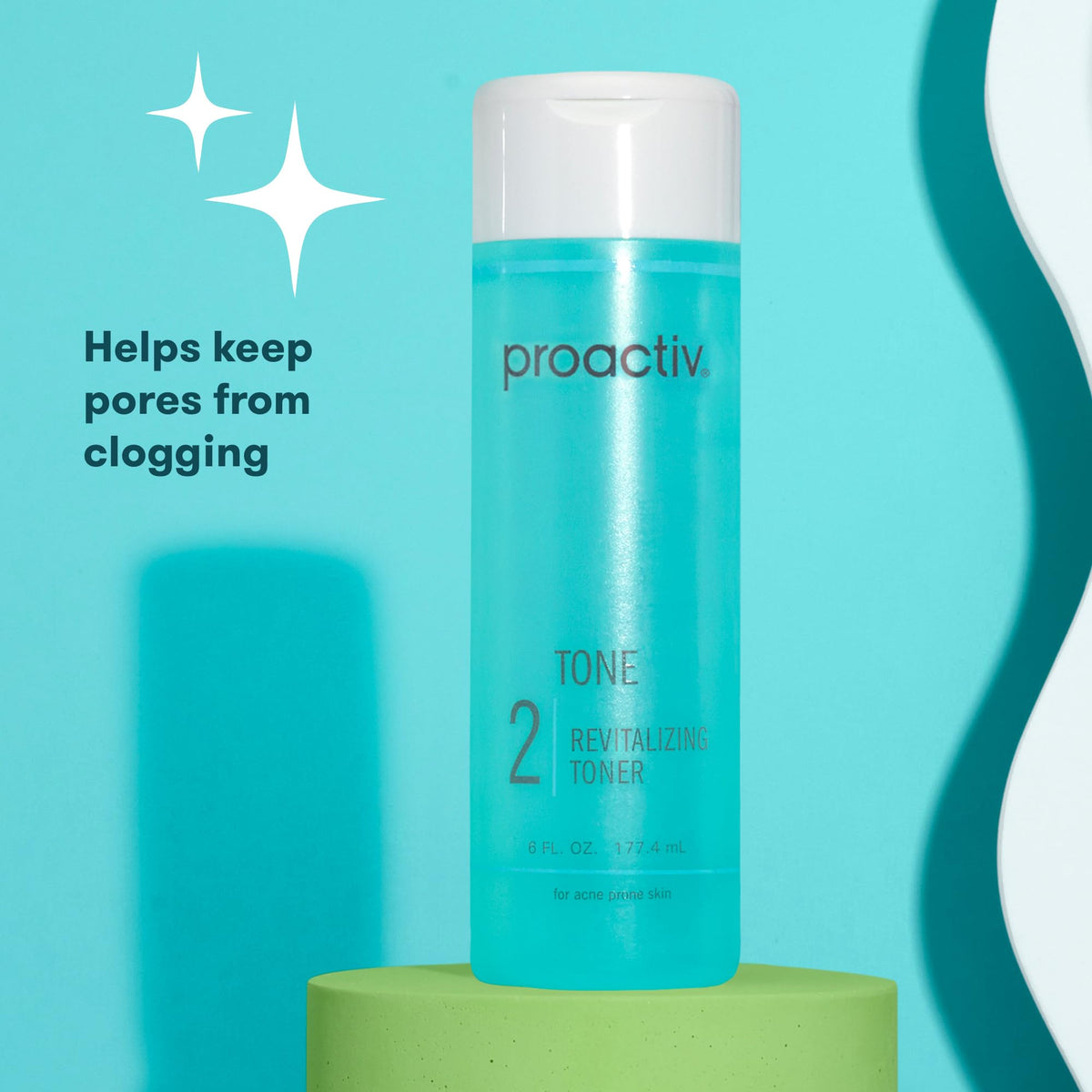 Proactiv toner on bathroom counter in morning routine promoting clearer skin