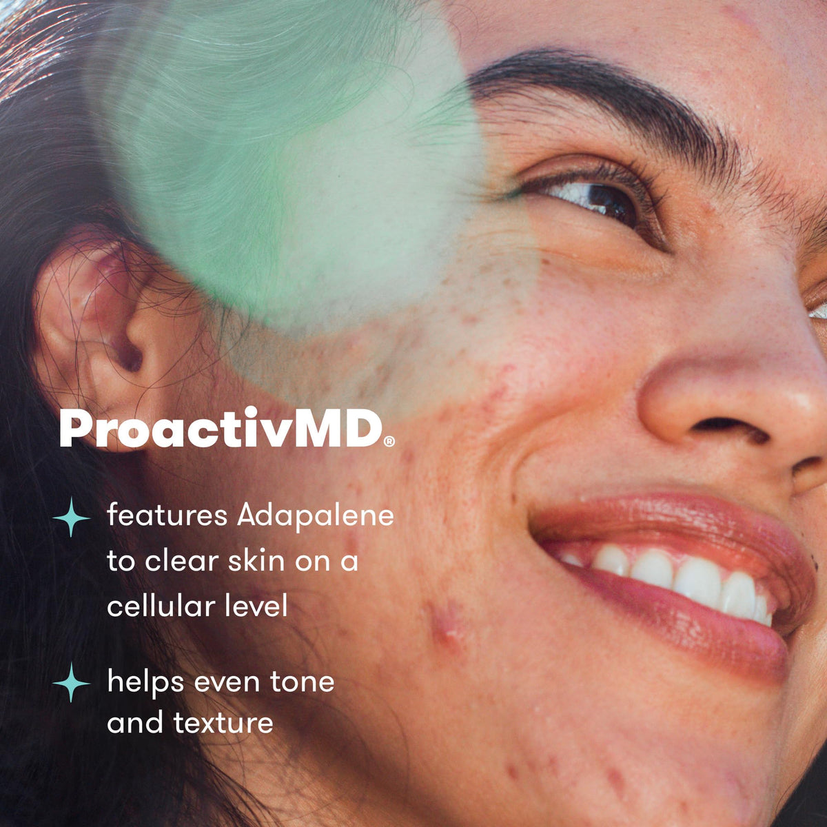 Proactiv kit size comparison next to hand illustrating travel-friendly 30-day supply