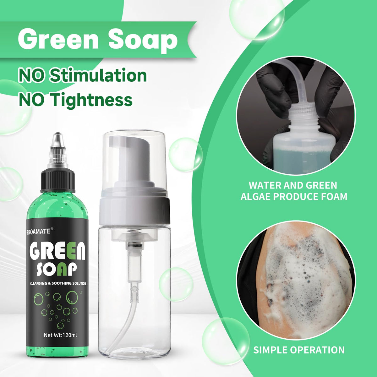 proamate foam texture in palm demonstrating mild cleansing action