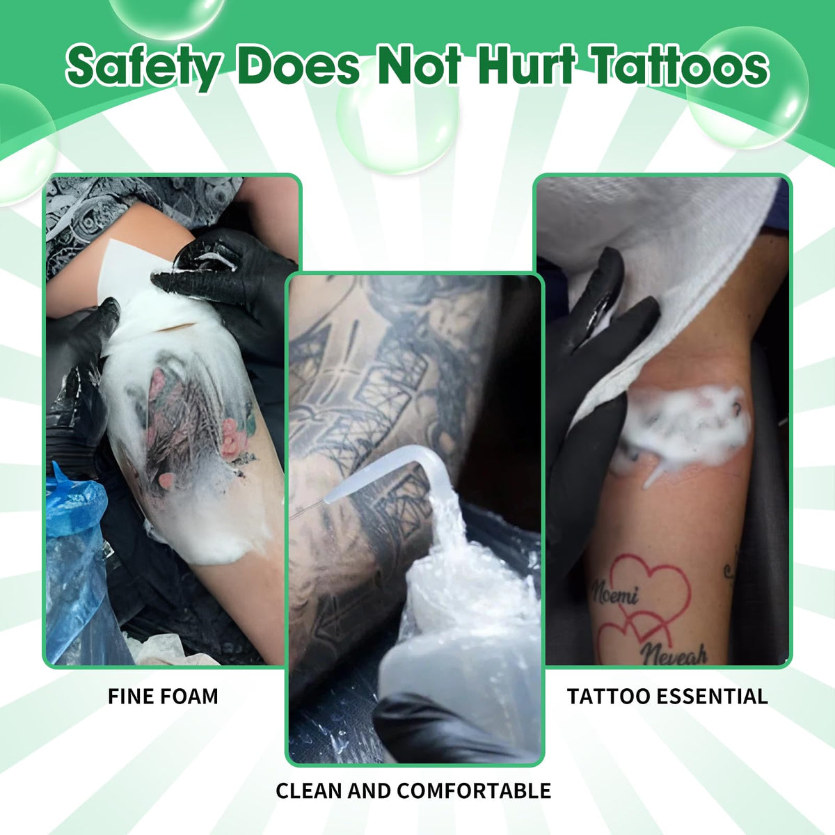 proamate used by artist cleaning tattoo to maintain clarity