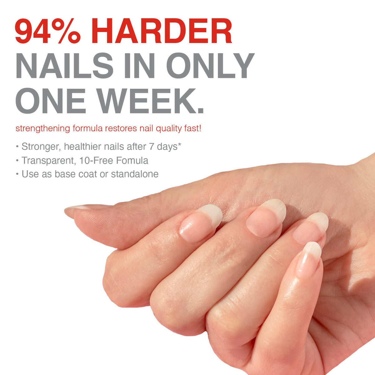 Probelle applying treatment on a natural nail for visible conditioning