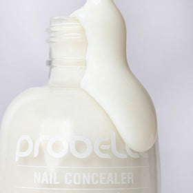 Probelle before and after nail comparison masking discoloration effectively