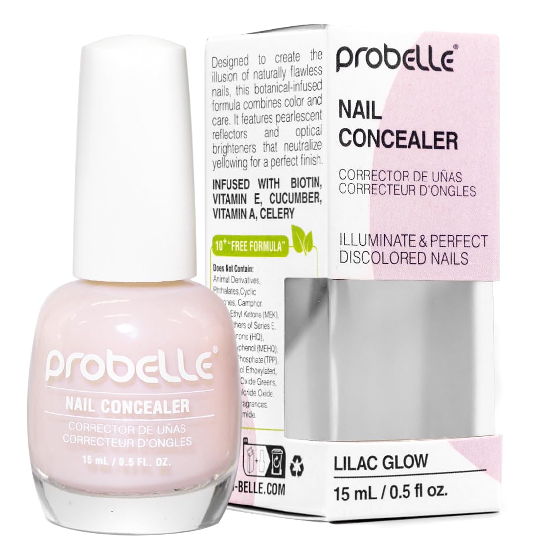 Probelle front packaging showing bottle and label with immediate brightening benefit