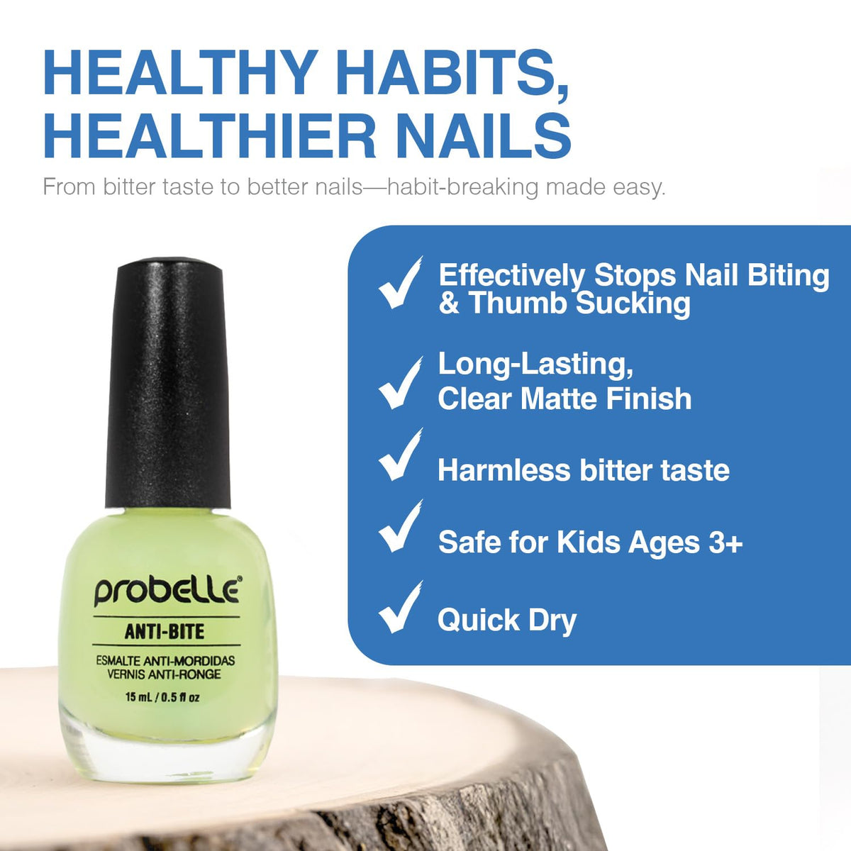 Child applying Probelle with guardian, showing safe usage for kids