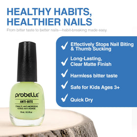 Child applying Probelle with guardian, showing safe usage for kids