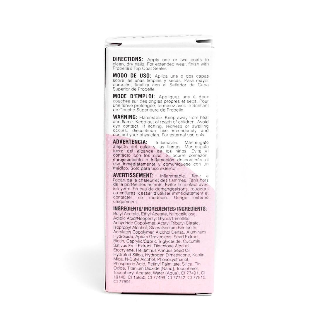 Probelle bottle next to ruler for size and capacity clarity and portability