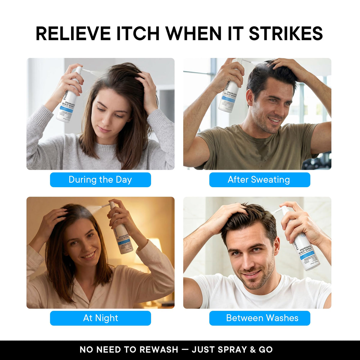ProBliva being applied to an irritated scalp for targeted relief and reduced flaking