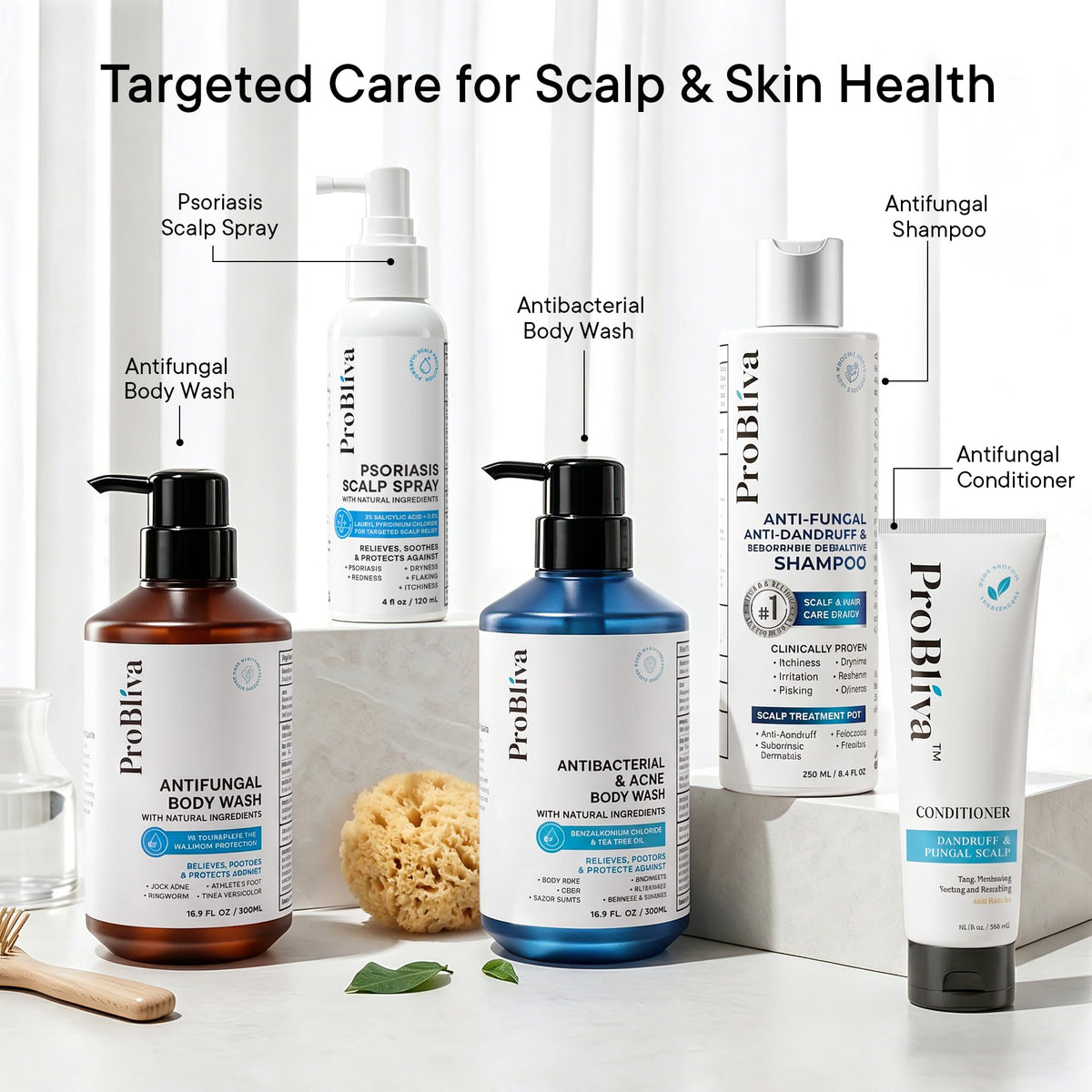 ProBliva sprayed and absorbed into hair demonstrating non-greasy, fast absorption