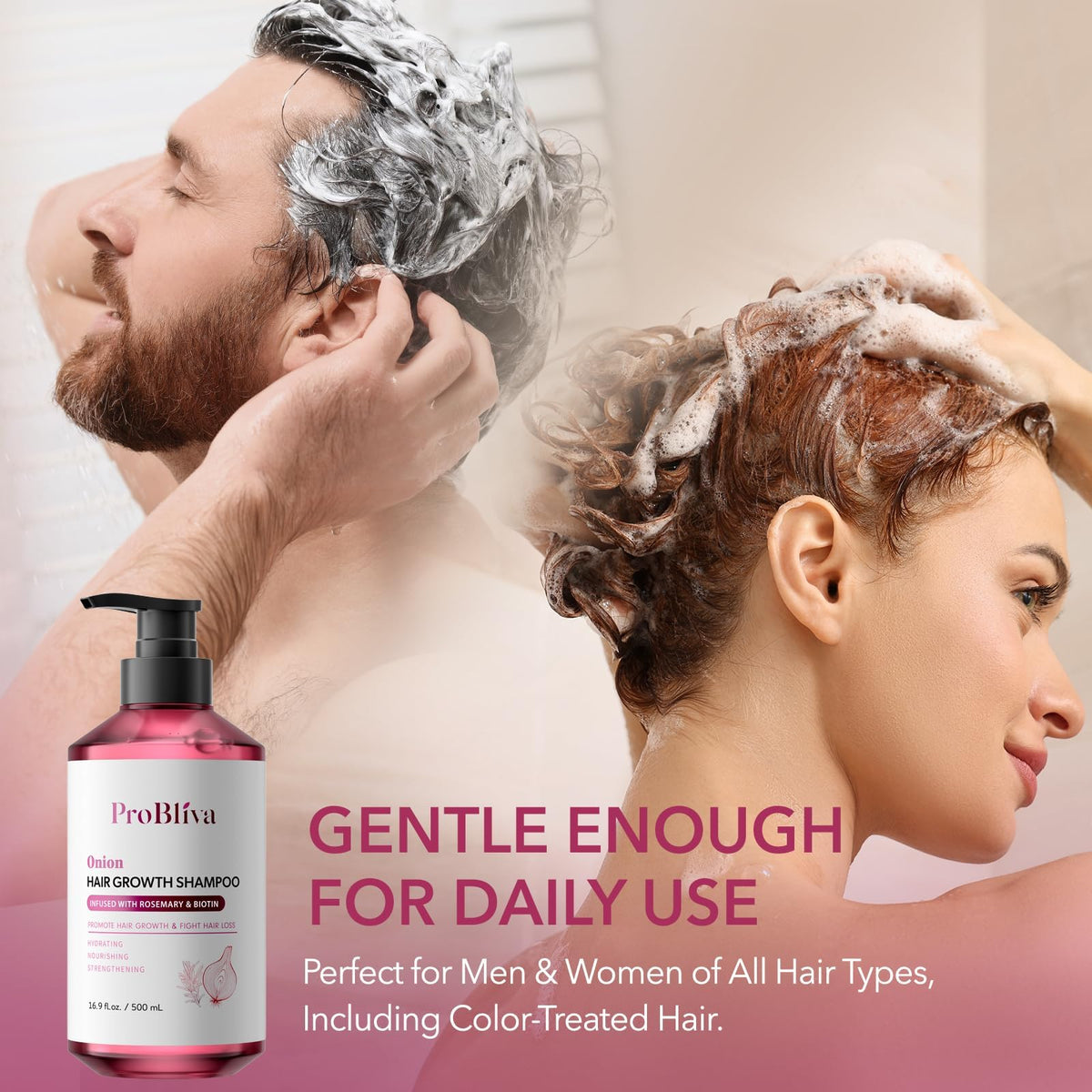 ProBliva creamy foam texture indicating gentle sulfate-free cleanse
