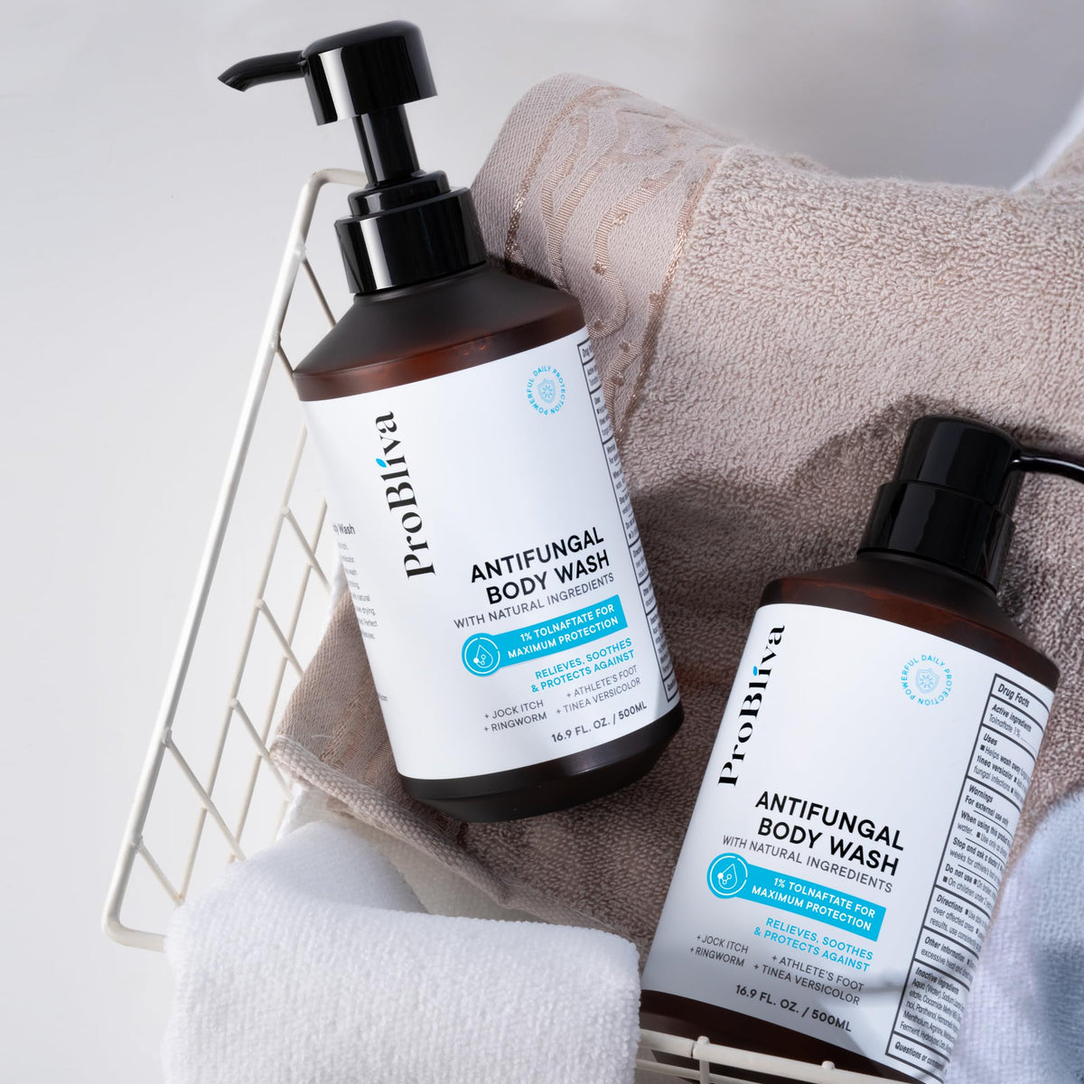 Hand holding ProBliva bottle to show size and portable benefit