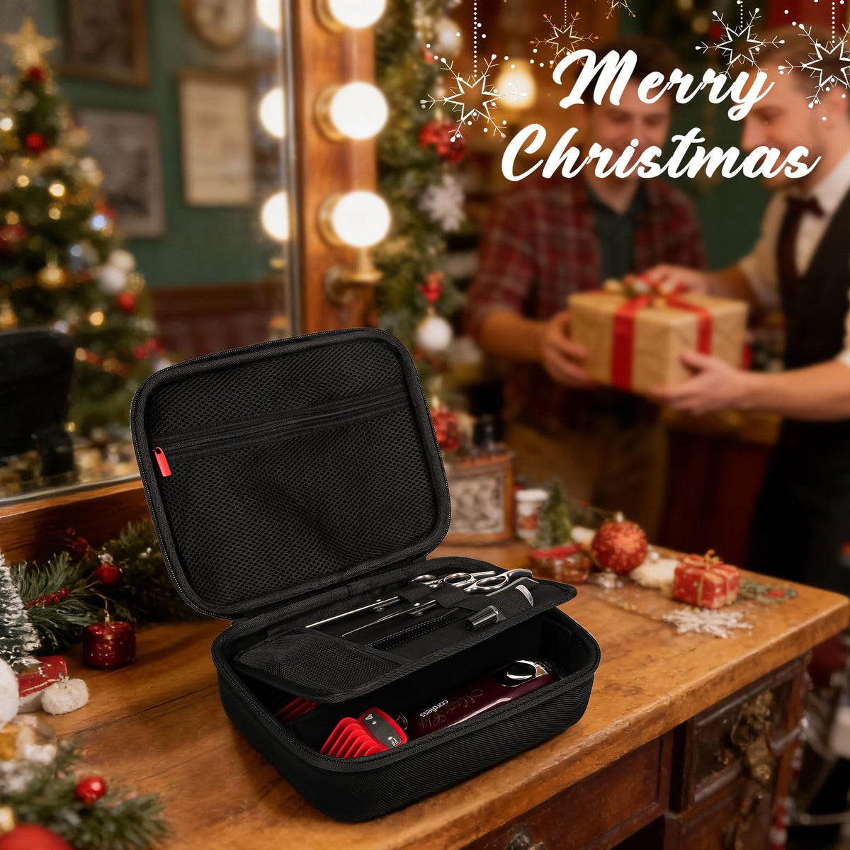 ProCase open interior displaying organized compartments for clippers and accessories