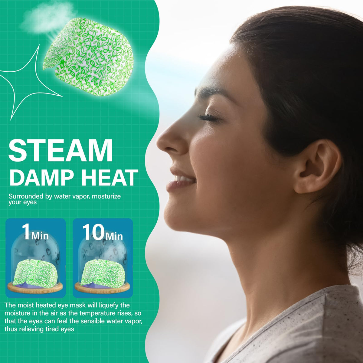 ProCIV opened mask generating warm steam to soothe eyes and relieve fatigue