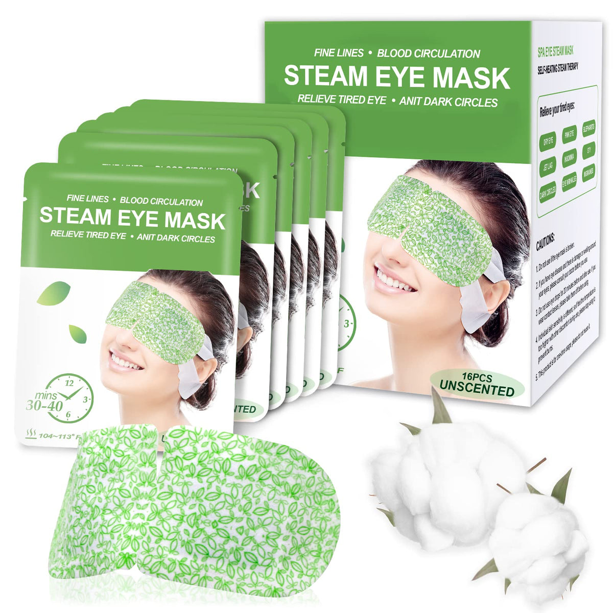 ProCIV front packaging showing 16 steam eye masks for easy storage and travel