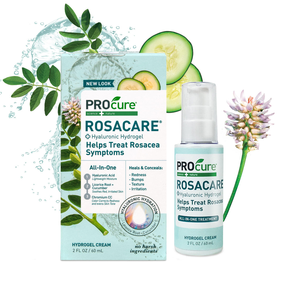 PROcure front packaging showing the Rosacare CC Hydrogel and product details