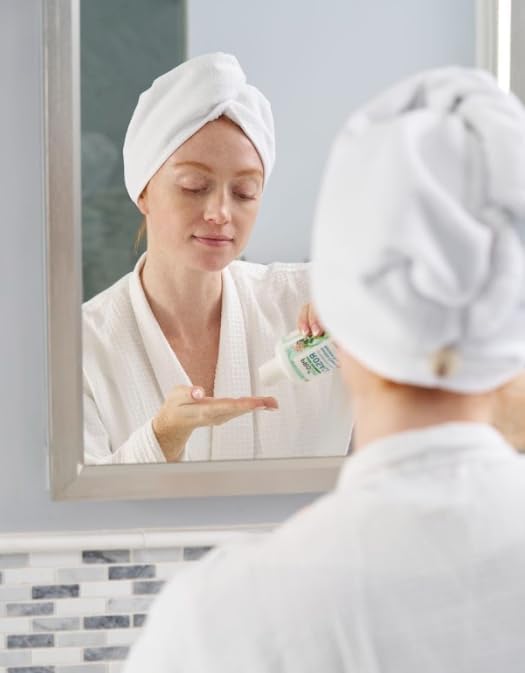 PROcure Rosacare pump dispensing a small amount for gentle, measured cleansing
