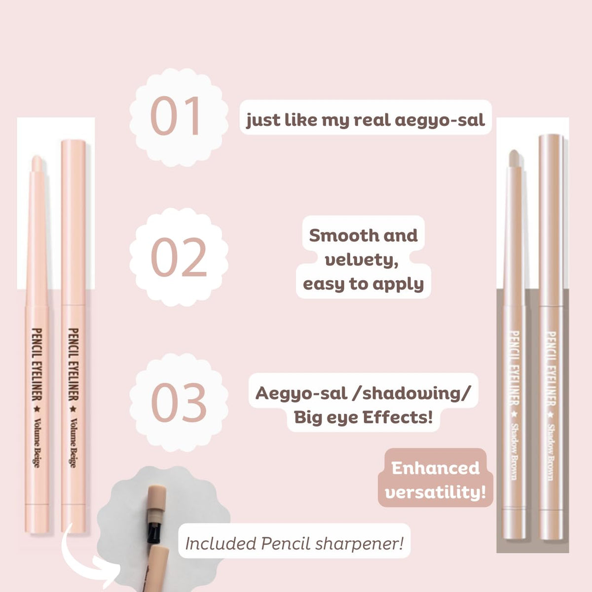 Produco thebom in-use application under the lower lash line demonstrating natural aegyo-sal enhancement