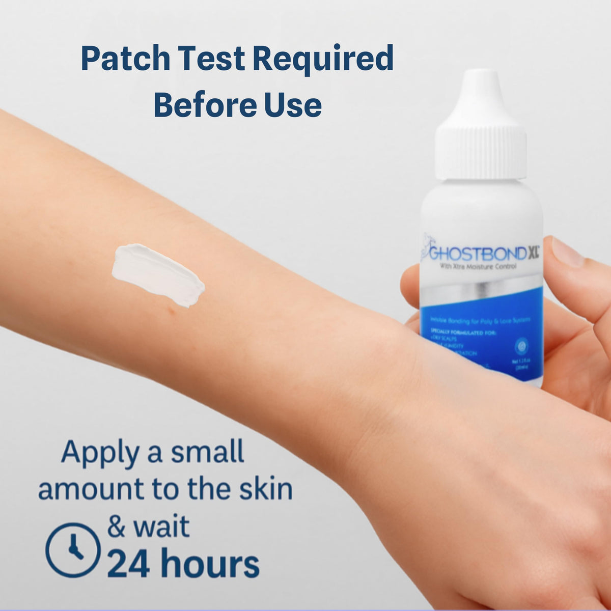 Professional Hair Labs GHOSTBOND XL bottle next to a ruler to show 1.3oz scale and portable convenience