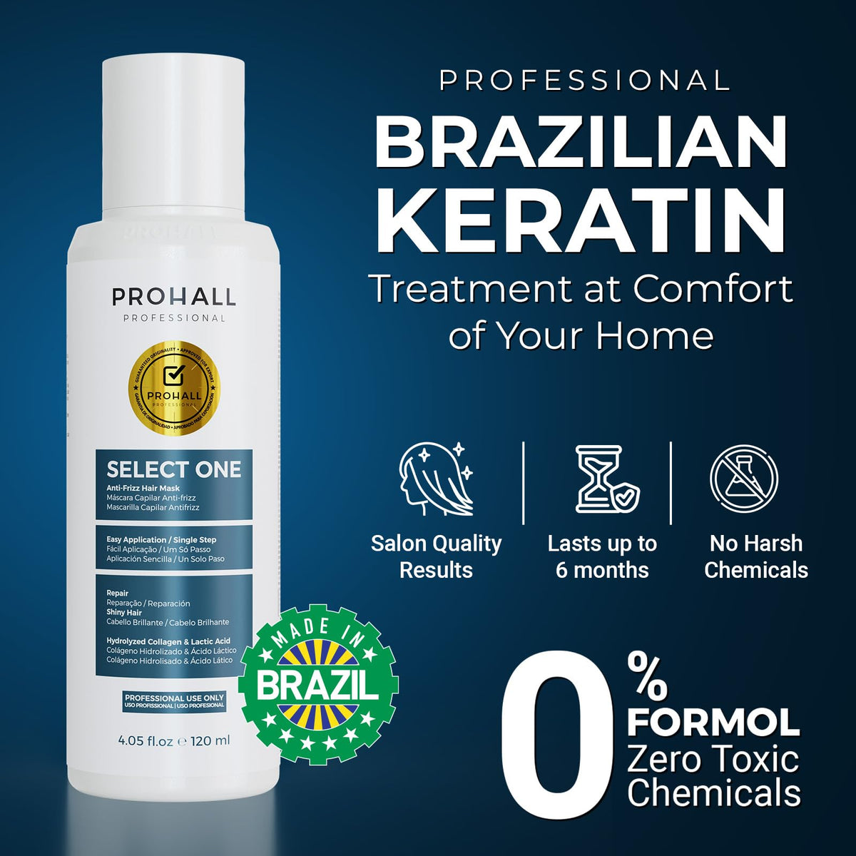 Prohall Select One being applied to hair for smooth results