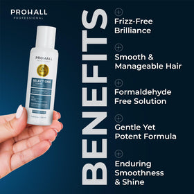 Prohall Select One before and after demonstrating frizz reduction