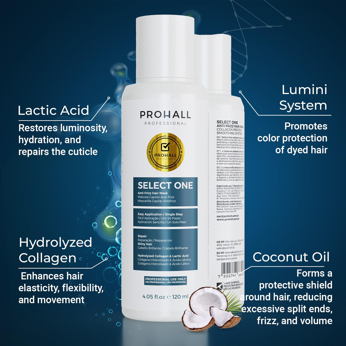 Prohall Select One sealed with flat-iron producing shiny finish