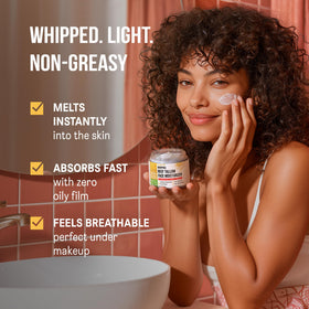 PROJECT 701 woman applying balm to cheek demonstrating calming hydration benefit soothes dry skin