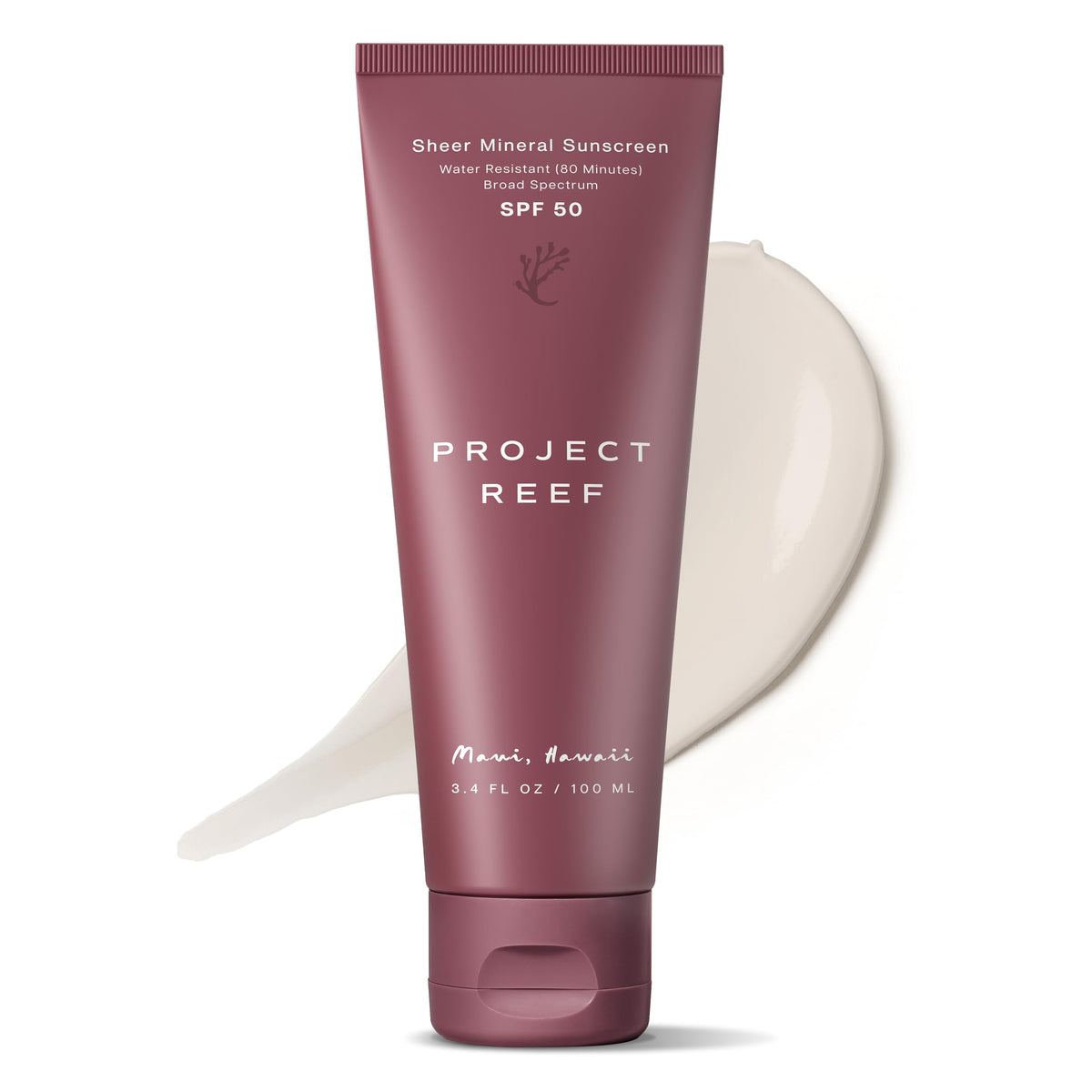 Project Reef front packaging showing SPF 50 and reef-safe protection