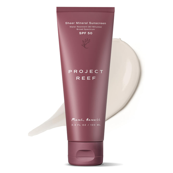 Project Reef front packaging showing SPF 50 and reef-safe protection