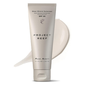 Project Reef front tube showing SPF 30 and reef-safe benefit