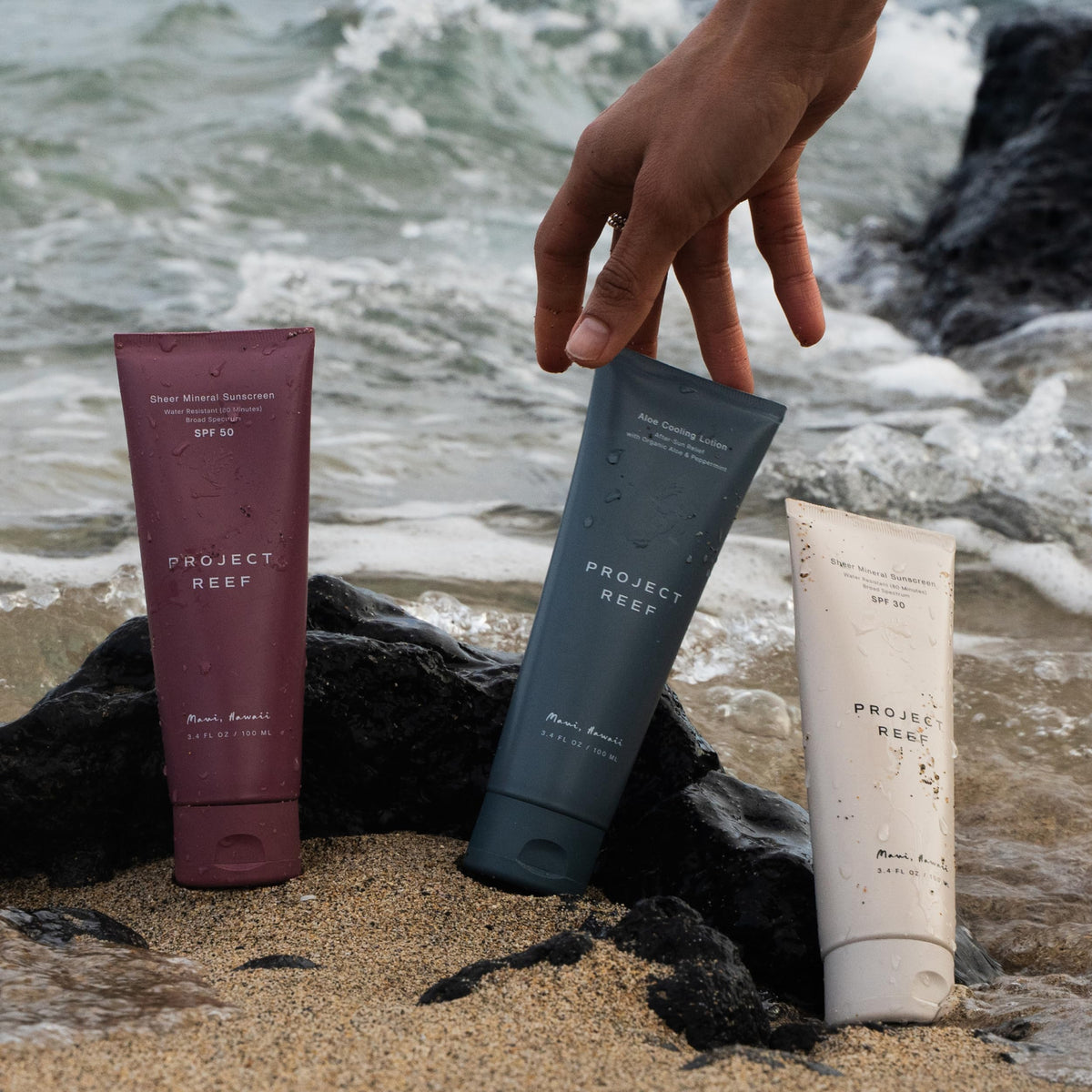 Project Reef ingredients flat lay showing non-nano zinc and natural components benefit