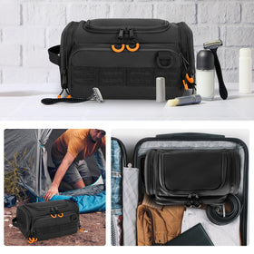 Prokva side pocket storing clean towels and small travel items for convenience