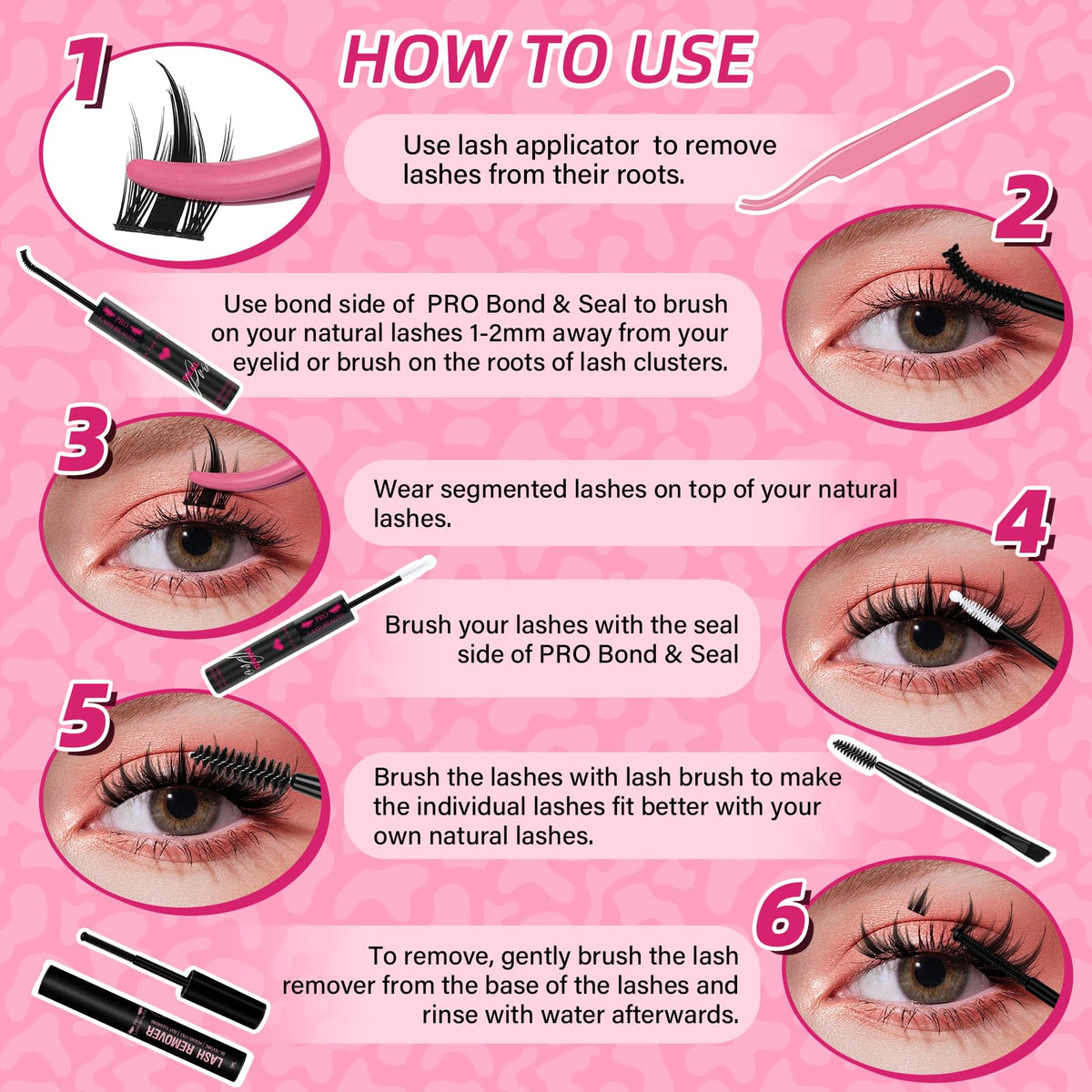 PRO LASHBEAUTY model wearing anime-style clusters illustrating dramatic eye emphasis
