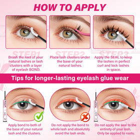 PRO LASHBEAUTY lifestyle shot with model wearing cluster lashes, showcases long-wear look