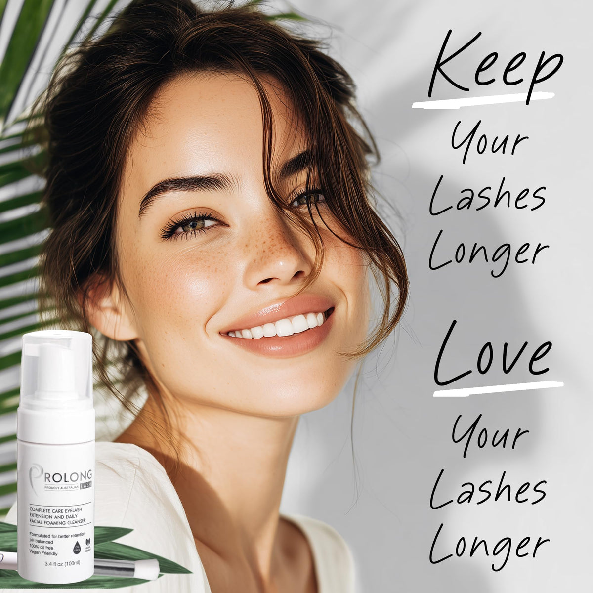 PROLONG LASH foamy texture close-up displaying soft bubble foam for gentle cleansing