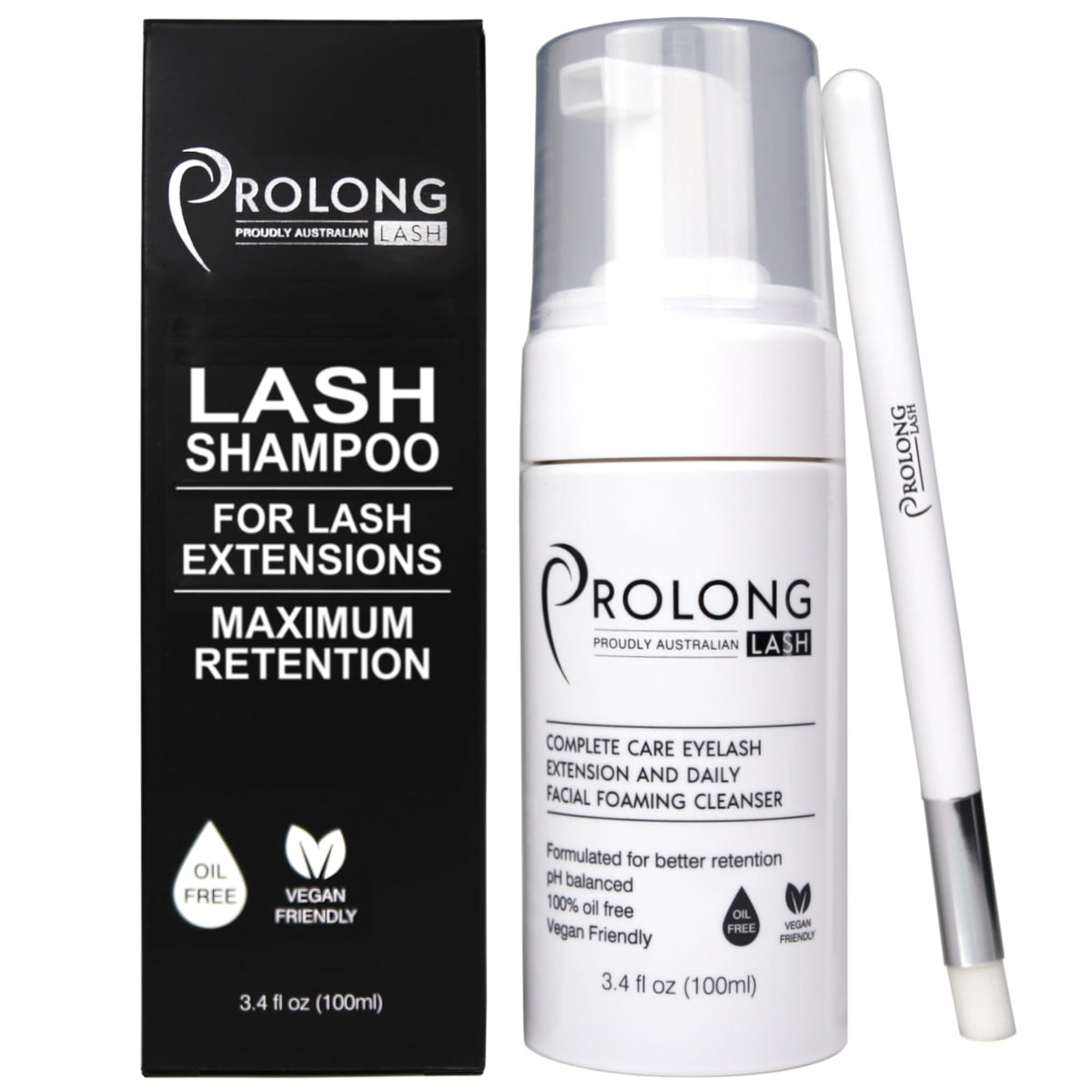 PROLONG LASH front bottle image showing clear label and pump, reassuring professional quality