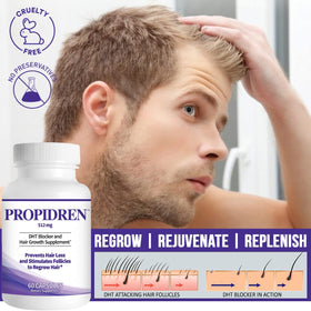 Pronexa Propidren raw ingredients display of saw palmetto and botanicals for support