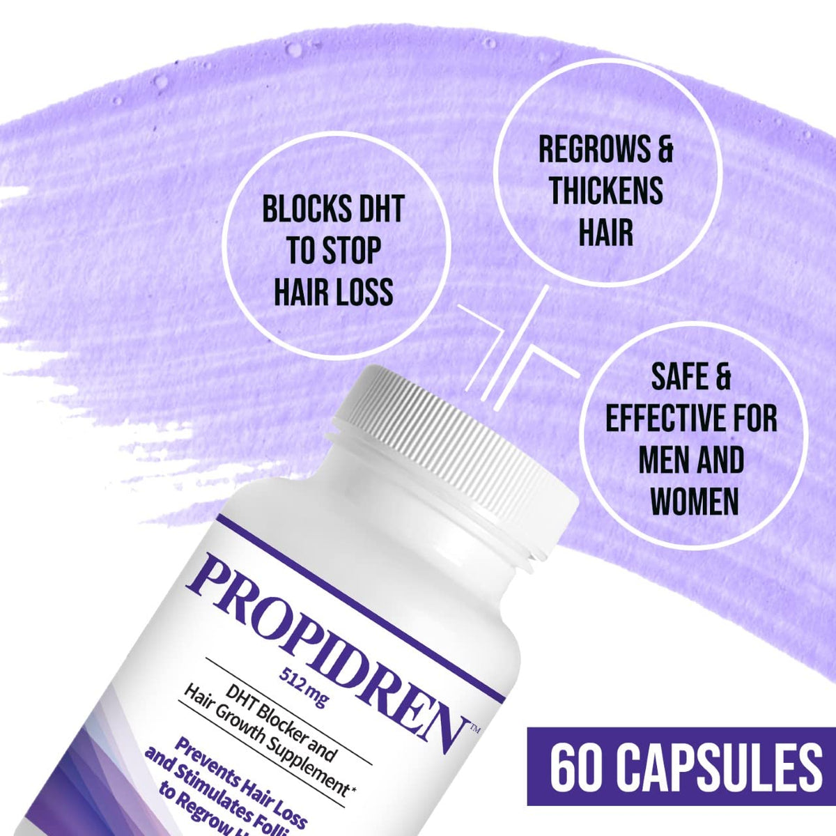 Pronexa Propidren next to a hand for scale to show pill size and convenience