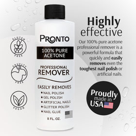 Pronto gel texture close-up displaying thick acetone gel for controlled application