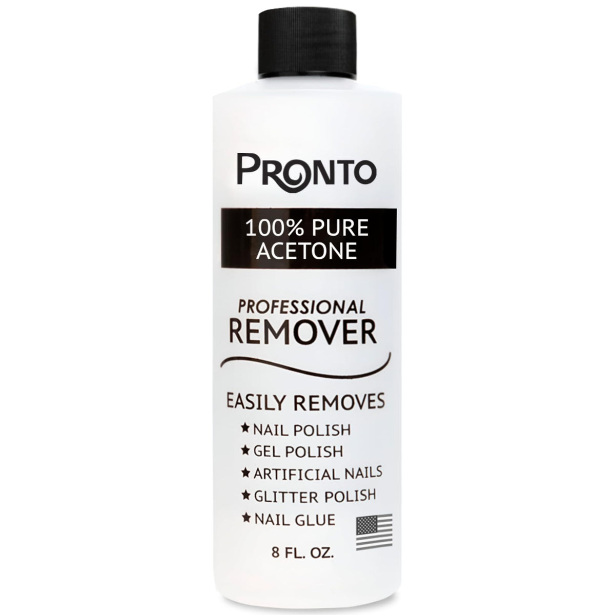 Pronto front bottle showing label and 8 fl oz volume, professional convenience